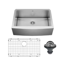 EL-82 Stainless Steel Farmhouse/Apron Front 16G Single Bowl Kitchen Kit, 30" x 22-1/4" x 10