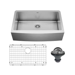 Elite Stainless Steel Farmhouse/Apron Front 16G Single Bowl Kitchen Sink Kit, 33" x 22-1/4" x 10"