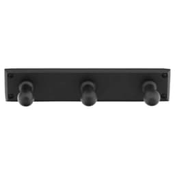 2" Sandcast Bronze 3 Hook, Flat Black Bronze with Rectangular Plate