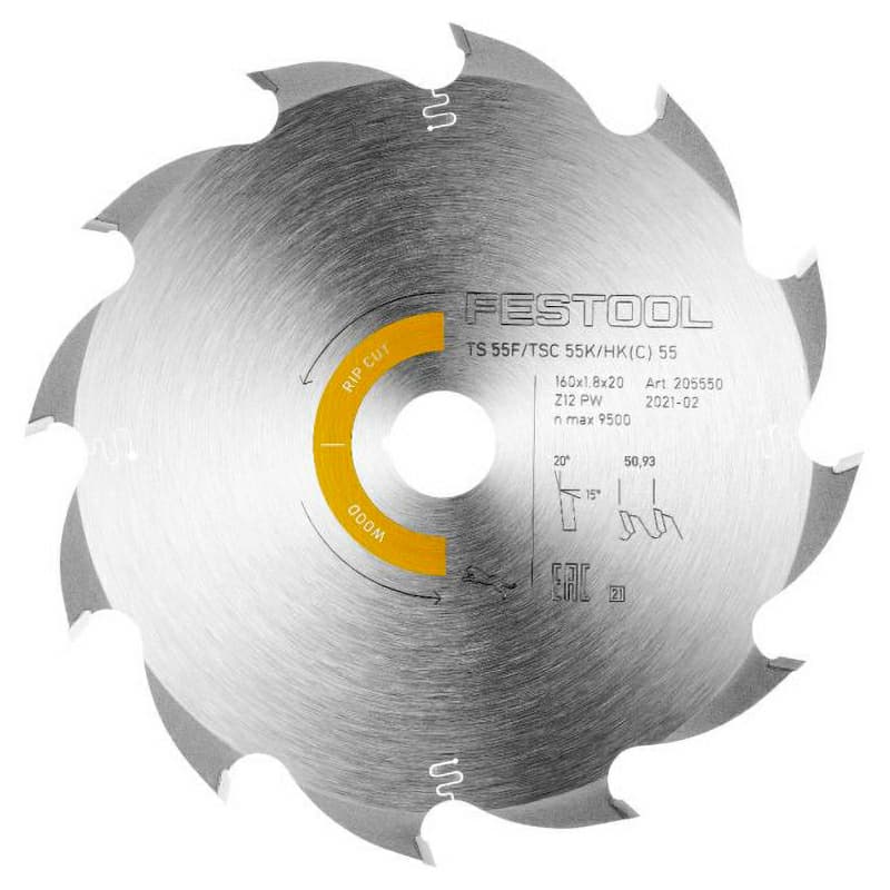 6-19/64" x 12 Teeth Saw Blade for Wood Rip Cut