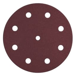5" Hook & Loop 80 Grit 9 Holes Abrasive Saphir D125 Sanding Disc, Aluminum Oxide on Paper (25/Pack)