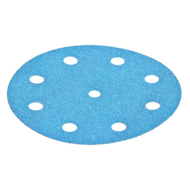 Festool 5" 9-Hole Hook and Loop Hardened Aluminum Oxide Paper Backed Granat Sanding Discs, 10-Pack