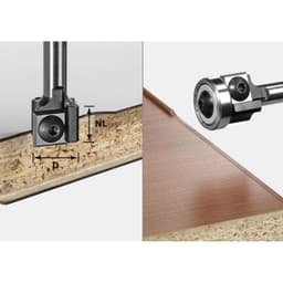 19mm x 52mm Turning Plate Edge Trimming Cutter with Ball Bearing, 8mm Shank