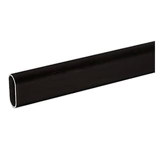 PRO 1-1/8" x 5/8" Oval 12' Long 20 Ga Closet Rod, Steel, Matte Black Finish
