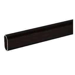 PRO 1-1/8" x 5/8" Oval 12' Long 20 Ga Closet Rod, Steel, Matte Black Finish