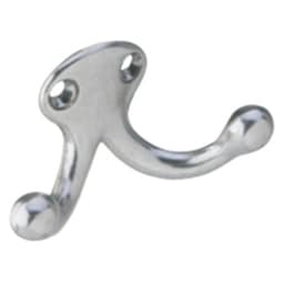 1-1/16" Brass Double Wardrobe Hook, Bright Chrome Finish