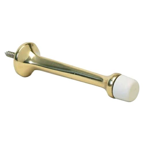 7/8" Base Door Stop, Bright Brass