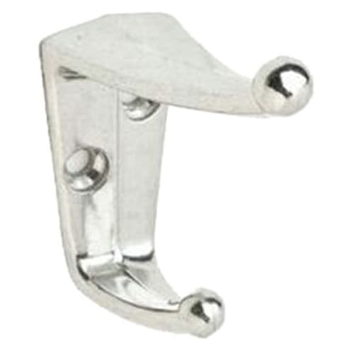 7/8" Double Prong Coat/Hat Hook, Bright Nickel
