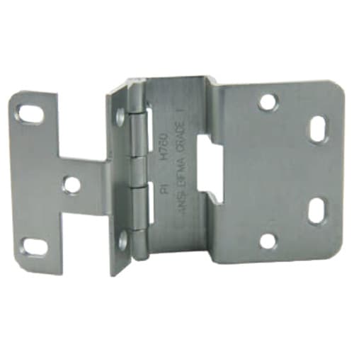 3/4" Overlay Institutional Hinge for 13/16" Doors, No Screws, Dull Chrome