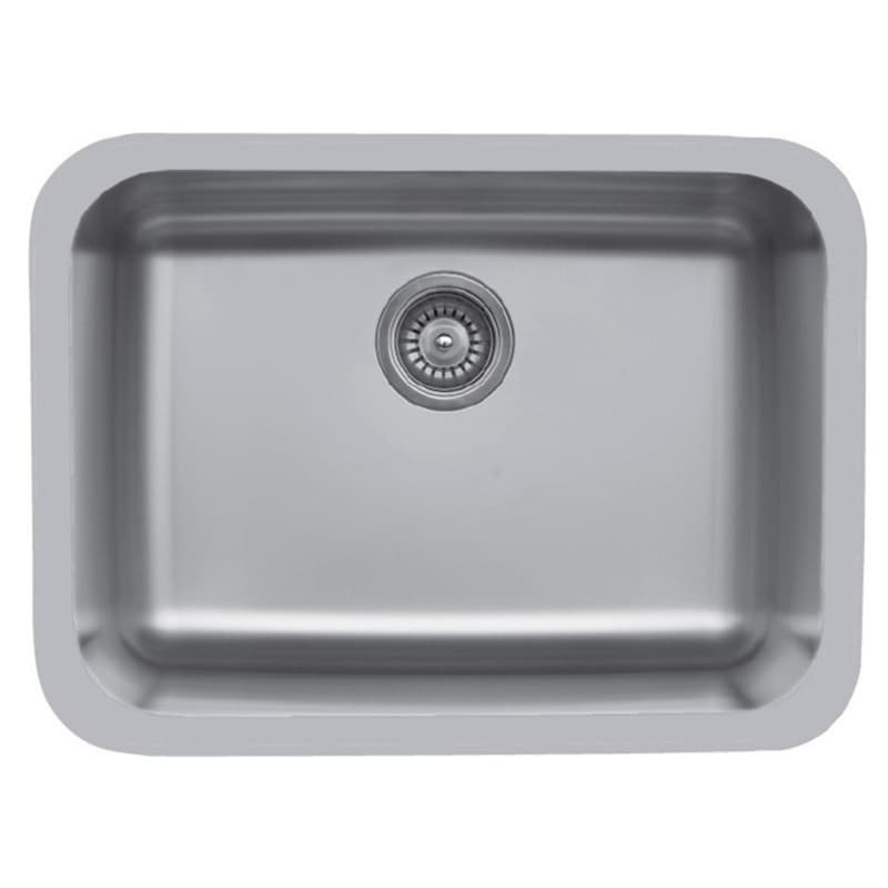 Karran 24-Inch 18-Gauge Stainless Steel Undermount Single Bowl Kitchen Sink with European Brushed Finish, E-320