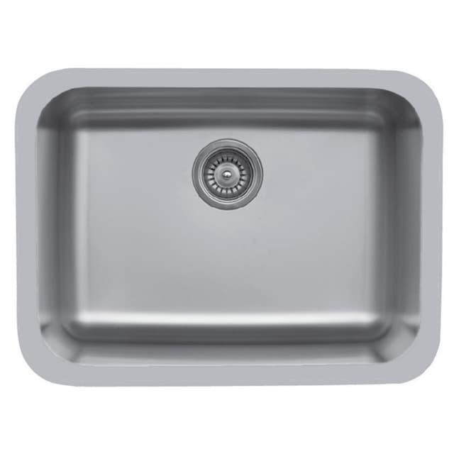 Karran 24-Inch 18-Gauge Stainless Steel Undermount Single Bowl Kitchen Sink with European Brushed Finish, E-320
