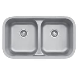 Karran Edge 300 Stainless Steel Undermount 18G Double Bowl Kitchen Sink, 32-3/8" x 19" x 8-1/2" - Model E-350