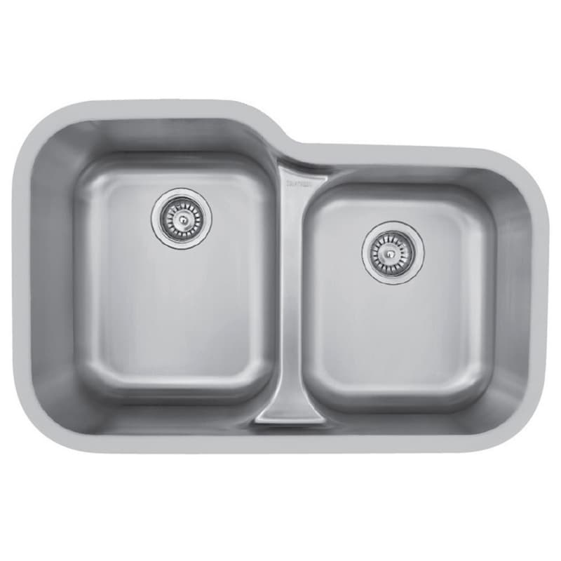 Edge 300 Stainless Steel Under Mount 18G Double Bowl Kitchen Sink, 32-3/8" x 21-1/8" x 8-3/8