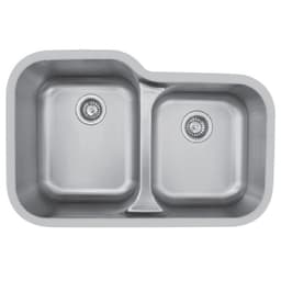 Edge 300 Stainless Steel Under Mount 18G Double Bowl Kitchen Sink, 32-3/8" x 21-1/8" x 8-3/8