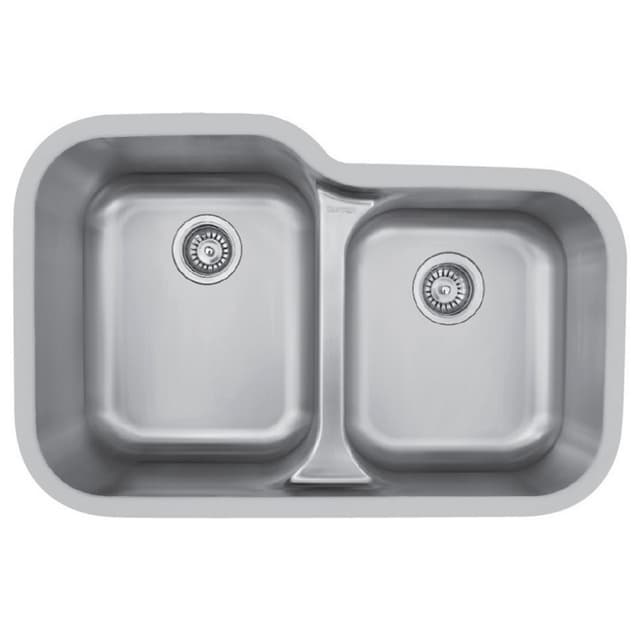 Edge 300 Stainless Steel Under Mount 18G Double Bowl Kitchen Sink, 32-3/8" x 21-1/8" x 8-3/8