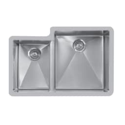 Edge 560 Stainless Steel Undermount 18GLarge/Small Bowl Kitchen Sink, 32" x 21-1/2" x 9