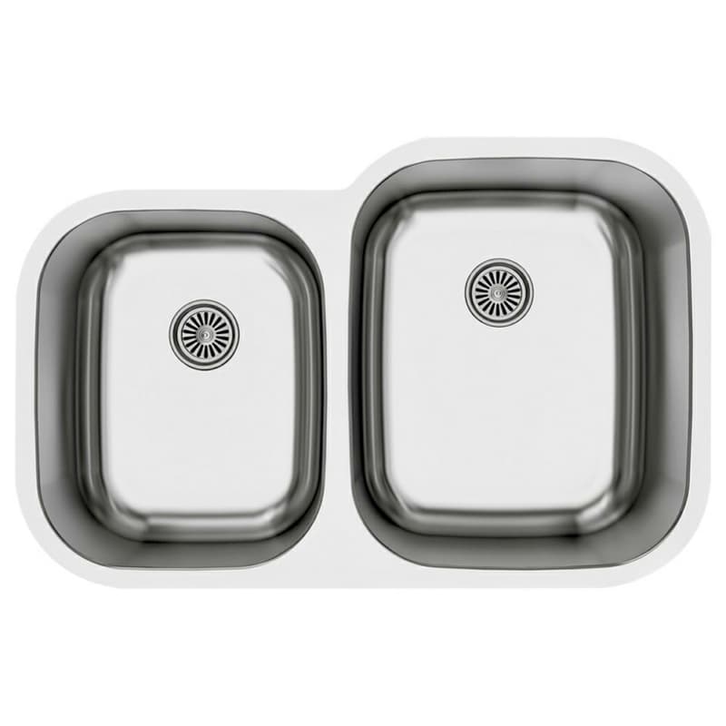 Profile Stainless Steel Undermount 18G Small/Large Bowl Kitchen Sink, 31-1/2" x 20-1/2" x 8-1/2