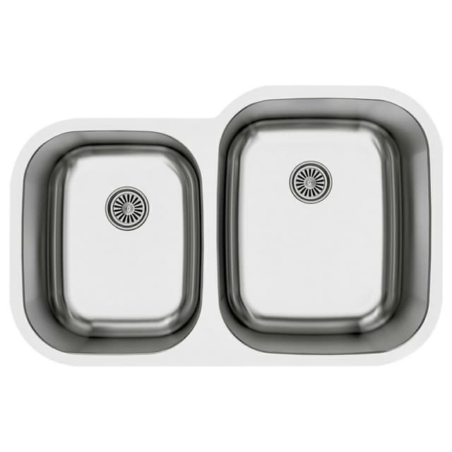 Profile Stainless Steel Undermount 18G Small/Large Bowl Kitchen Sink, 31-1/2" x 20-1/2" x 8-1/2
