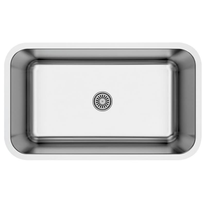 Profile Stainless Steel Undermount 16G Large Single Bowl Kitchen Sink, 30" x 18" x 9