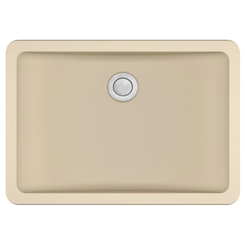 Q-309 Quartz Seamless Undermount Single Bowl Bathroom Vanity Sink, 20" x 14" x 5-3/4", Bisque