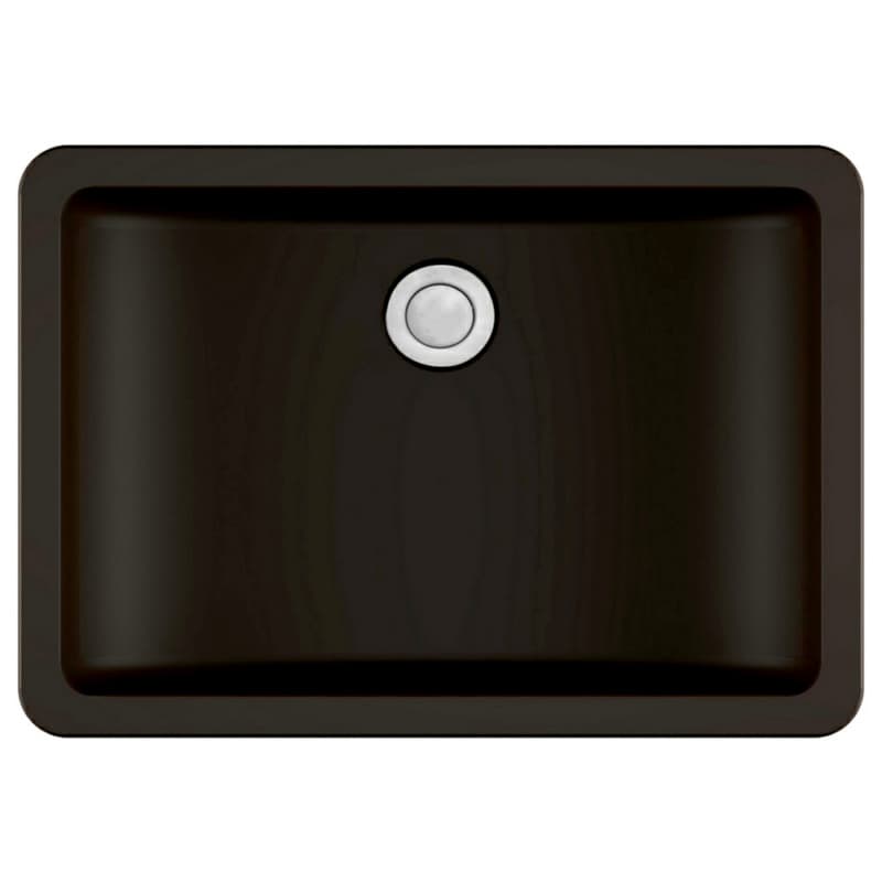 Q-309 Quartz Seamless Undermount Single Bowl Bathroom Vanity Sink, 20" x 14" x 5-3/4", Brown