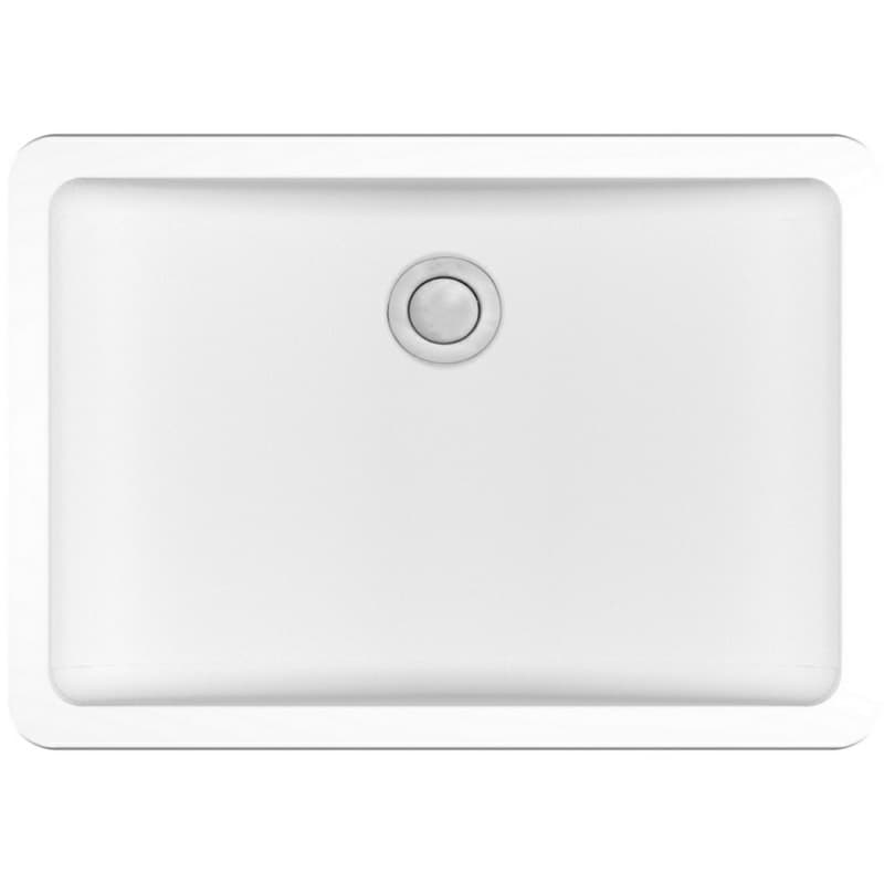 Q-309 Quartz Seamless Undermount Single Bowl Bathroom Vanity Sink, 20" x 14" x 5-3/4", White