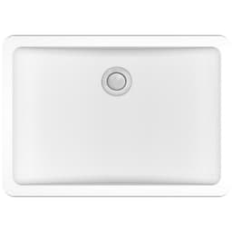 Q-309 Quartz Seamless Undermount Single Bowl Bathroom Vanity Sink, 20" x 14" x 5-3/4", White