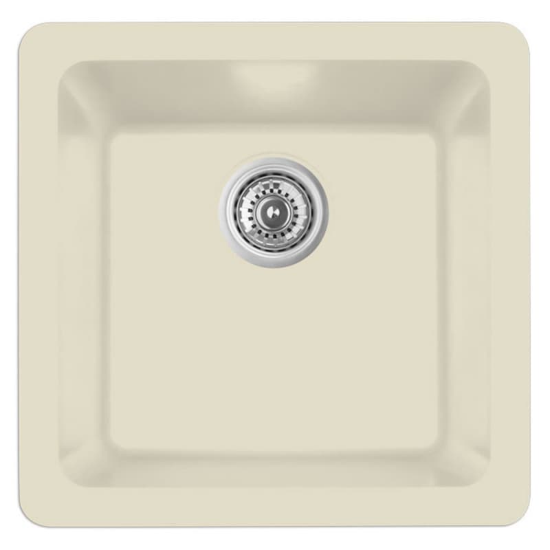 Q-315 Quartz Under Mount Single Bowl Bar/Prep Sink, 16-5/8" x 16-5/8" x 8", Bisque