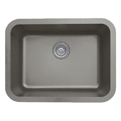 Q-320 Quartz Undermount Single Bowl Kitchen Sink, 24-1/4" x 18-1/4" x 8-1/2", Concrete