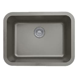 Q-320 Quartz Undermount Single Bowl Kitchen Sink, 24-1/4" x 18-1/4" x 8-1/2", Concrete