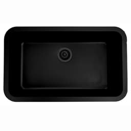 Q-340 Quartz Under Mount Extra Large Single Bowl Kitchen Sink, 30-7/8" x 18-7/8" x 9", Black