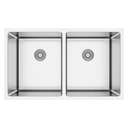 Select Stainless Steel Undermount 16G 50/50 Double Equal Bowl Kitchen Sink, 32" x 18" x 9-1/2"