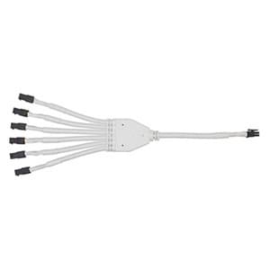 White Tunable FlexTape 4 Position 6-Output Adaptor Cord, White