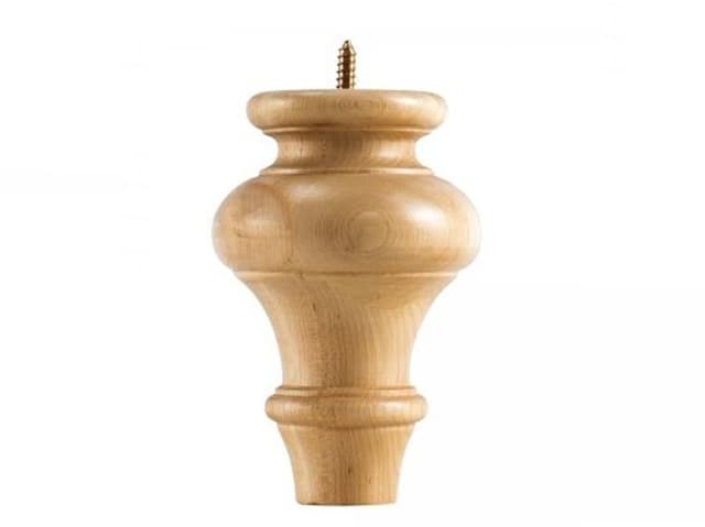 4" Wide x 6" High Turned Bunn Foot, Rubberwood