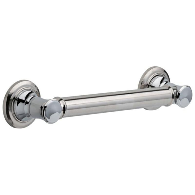 12" Traditional Decorative Grab Bar, Polished Chrome