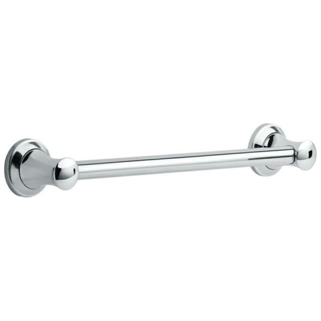 18" Transitional Decorative Grab Bar, Polished Chrome