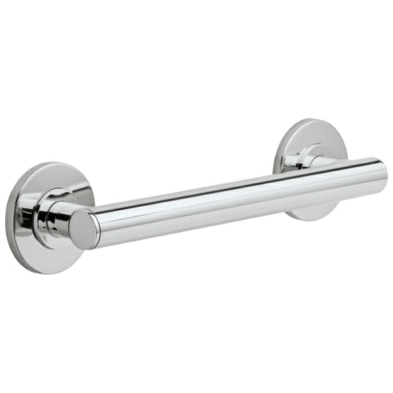 12" Contemporary Decorative Grab Bar, Polished Chrome