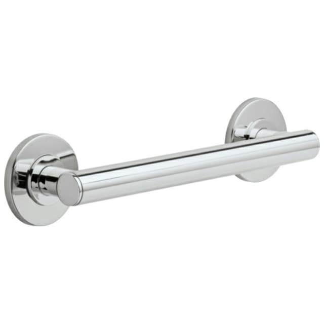 12" Contemporary Decorative Grab Bar, Polished Chrome