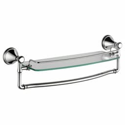 Cassidy 18" Glass Shelf With Removable Bar, Chrome