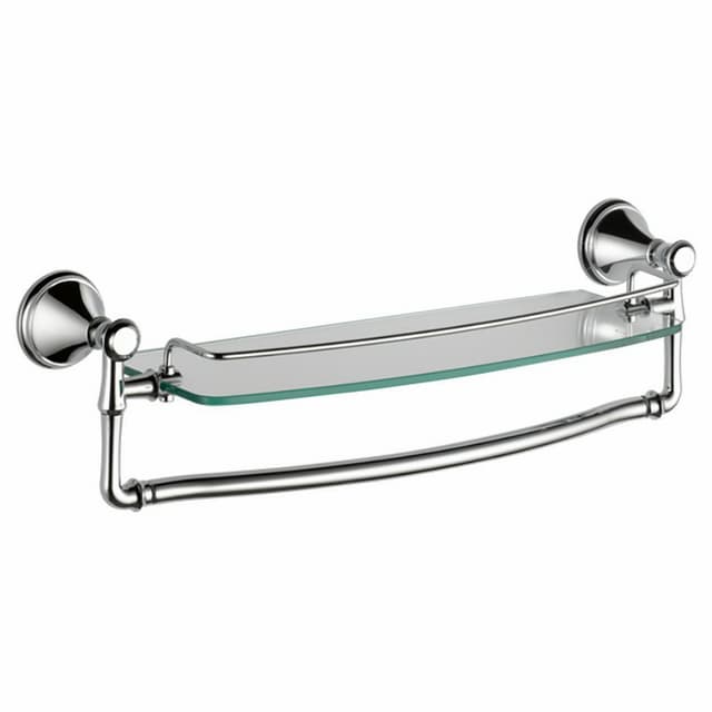 Cassidy 18" Glass Shelf With Removable Bar, Chrome