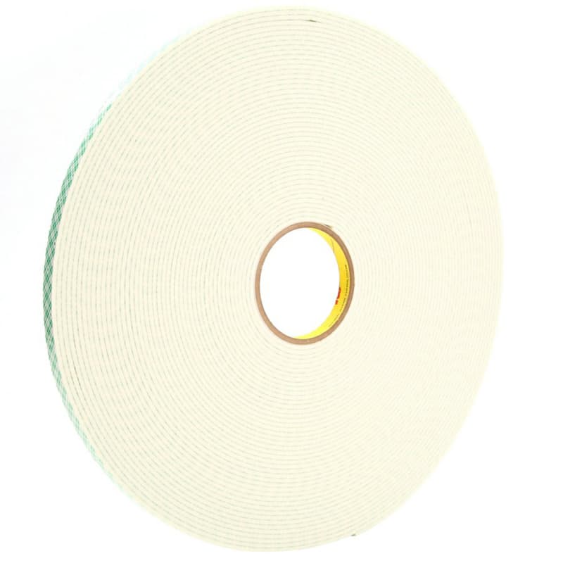 1/2" Off-White Double Coated Urethane Foam Tape, 36 Yard Roll