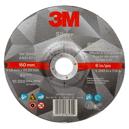6" Type T27 36+ Grit Silver Cut Off Wheel for Tube Cutting, Cutting