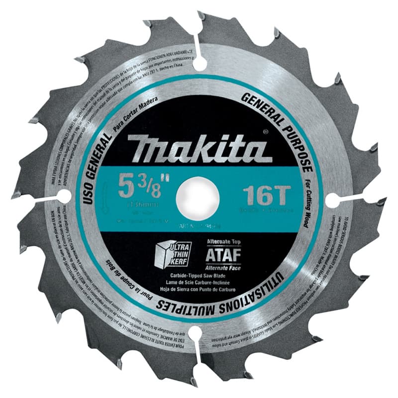 5-3/8" x 16 Teeth Cross-Cut/Miter/Rip Circular Saw Blade