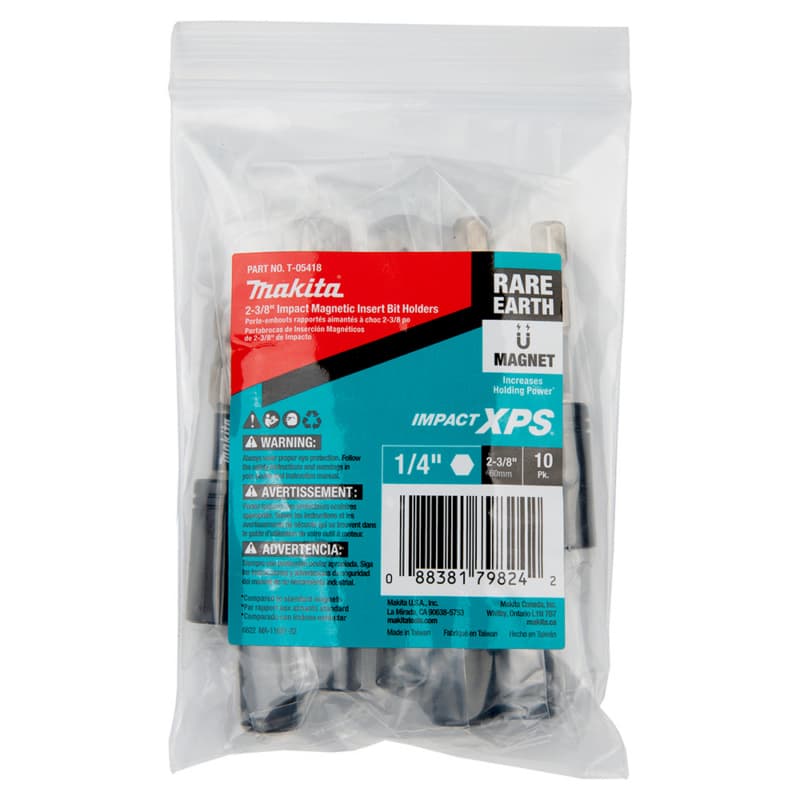 2-3/8" Impact XPS Magnetic Insert Bit Holder, (10/Pack)