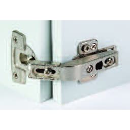 Nexis Pie-Cut Corner 170° Opening Hinge, 42mm Bore Pattern, Self-Closing, Nickel-Plated, Dowelled
