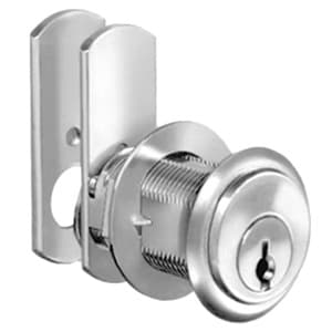 8102 Pin Tumbler Cylinder Cam Lock for Lipped/Overlay Application, Dull Chrome, Keyed to C101 Key