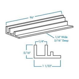 96" Straight Flush Tambour Track, White