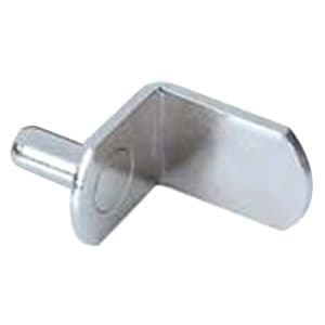 1/4" Pin L Shape Shelf Support with No Hole, Zinc Finish