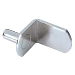1/4" Pin L Shape Shelf Support with No Hole, Zinc Finish