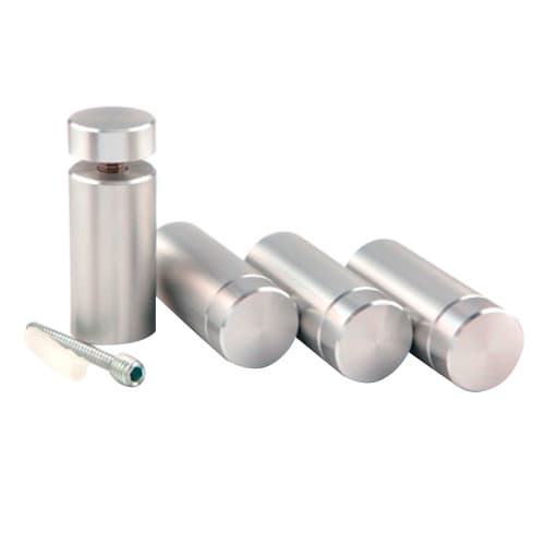 1" Diameter x 2" Long Standoff Kit, Satin Clear Anodized